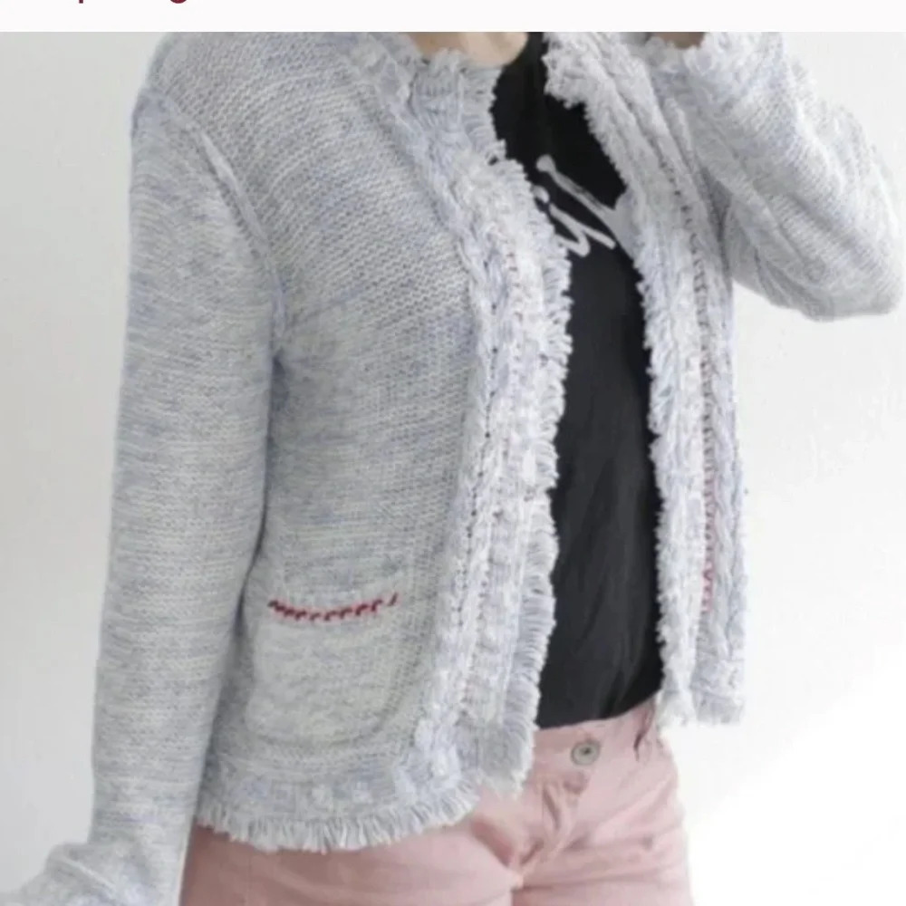 Anthropologie Angel Of The North Elliott Fringe Cardigan Sweater size medium